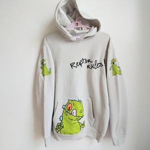 Rugrats Gray Reptar Hooded Sweatshirt S
